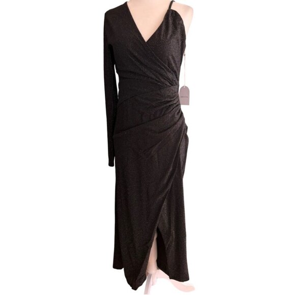 REVOLVE Song of Style NWT Wilbur Midi Dress in Black Metallic Size XS - Picture 3 of 12